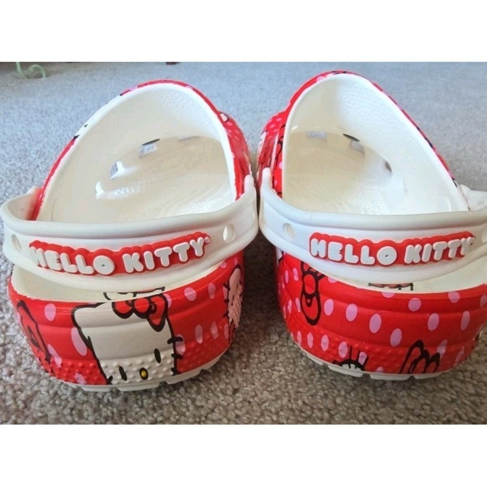 Sanrio Hello Kitty CROCS Classic Clog Women's Size 8 Men's 6 White/Red - Picture 5 of 8